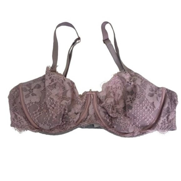 Dream Angels Push-up Without Padding Pink Lace Bra Sz 36D Feminine Everyday - Picture 1 of 7